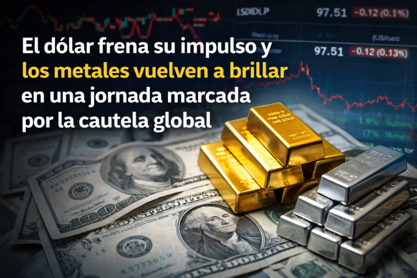 El dólar frena su impulso y los metales vuelven a brillar en una jornada marcada por la cautela global